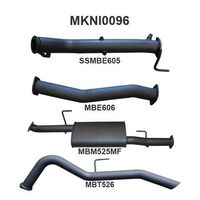 NP300 Navara 3in Turbo Back Exhaust System Without Cat, Muffler