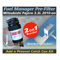 Mitsubishi Pajero 3.2L Fuel Manager Pre Filter/Provent Catch Can Dual Bracket Kit - OS-38-FMB