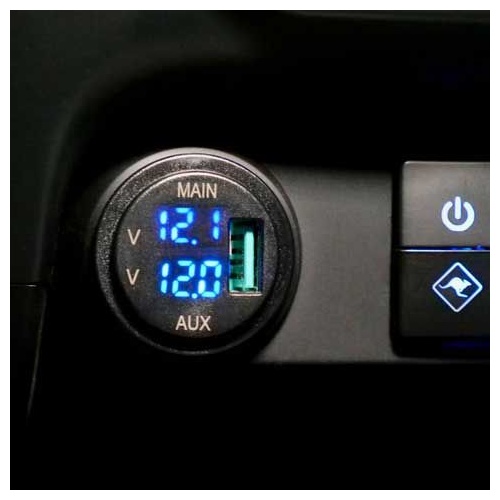 Dual Voltmeter with 3A USB Fast Charger