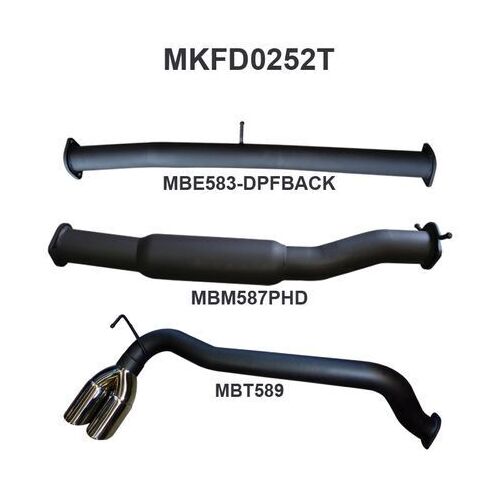 Ford PX2 Ranger 3in DPF Back Twin Tip Side Exit