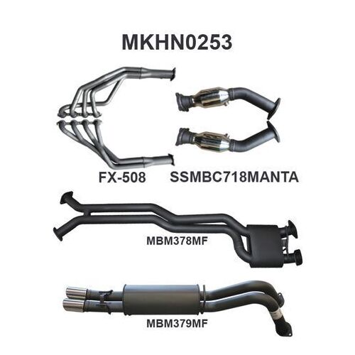 VY VZ V8 1 ton 2.5in Dual With Extractors Muffler/Muffler