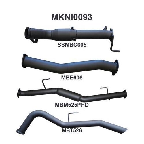NP300 Navara 3in Turbo Back Exhaust System With Cat, Hotdog
