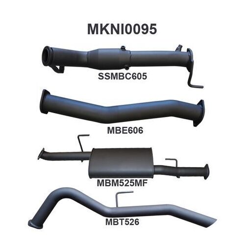 NP300 Navara 3in Turbo Back Exhaust System With Cat, Muffler
