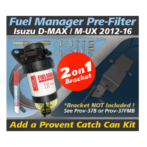 Companion To Provent Dual Bracket Kit: Isuzu DMAX/MUX 2012-16 - Fuel Manager Pre Filter Kit