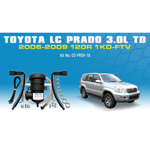 Toyota Landcruiser Prado 120 W/WO: ABS Provent Oil Catch Can Kit - OS-PROV-18