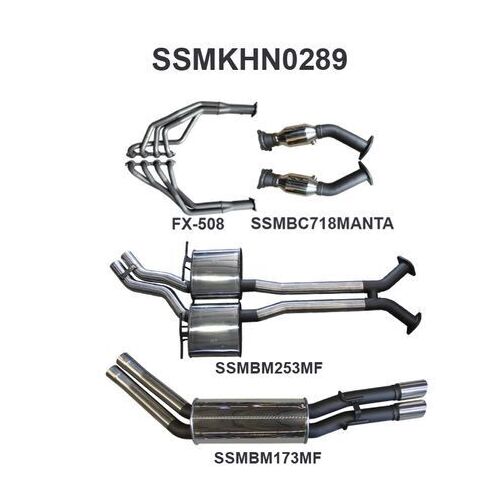 WH Statesman V8 2.5in Dual With Extractors Muffler/Muffler